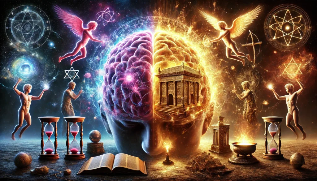 Two hemispheres of the brain.